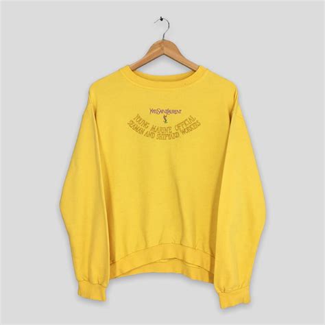 vintage ysl yellow crewneck|Vintage Ysl Crewneck .